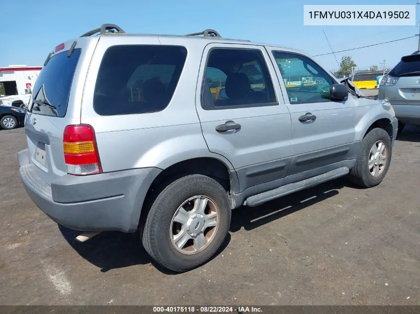 2004 Ford Escape Xlt VIN: 1FMYU031X4DA19502 Lot: 40175118