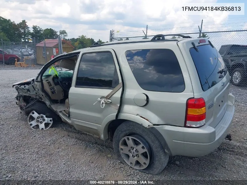 2004 Ford Escape Limited VIN: 1FMCU94184KB36813 Lot: 40218876