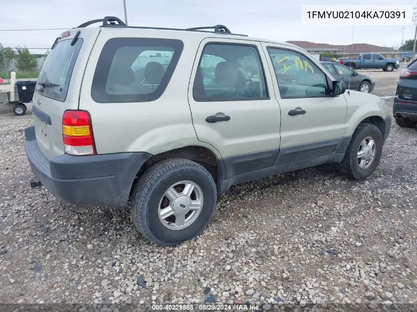 2004 Ford Escape Xls VIN: 1FMYU02104KA70391 Lot: 40229588