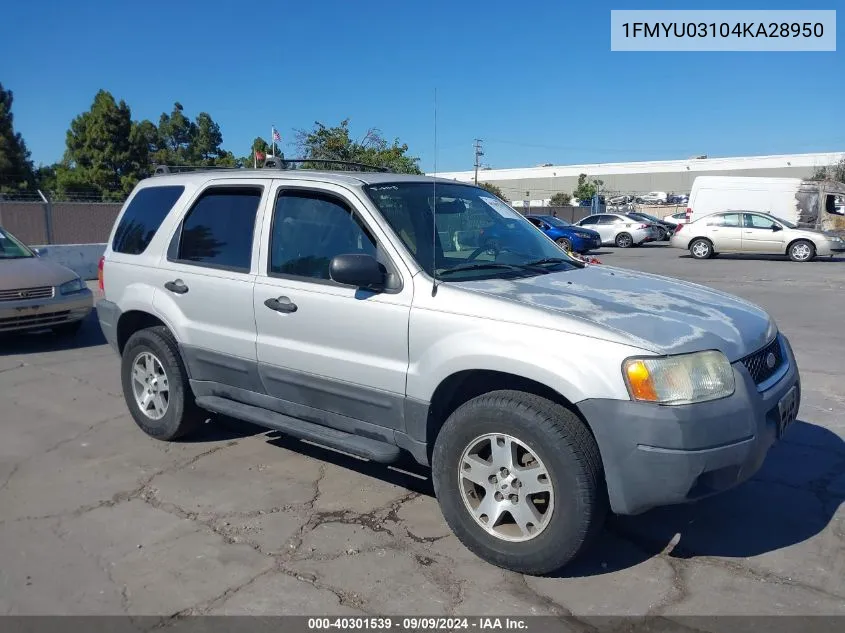 1FMYU03104KA28950 2004 Ford Escape Xlt