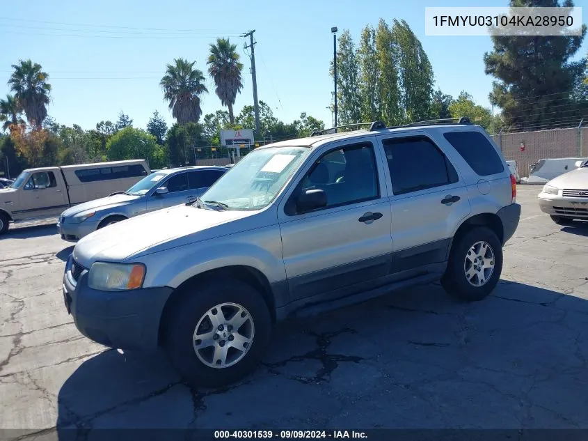 1FMYU03104KA28950 2004 Ford Escape Xlt