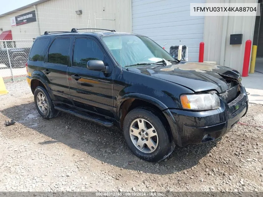 2004 Ford Escape Xlt VIN: 1FMYU031X4KA88704 Lot: 40312765