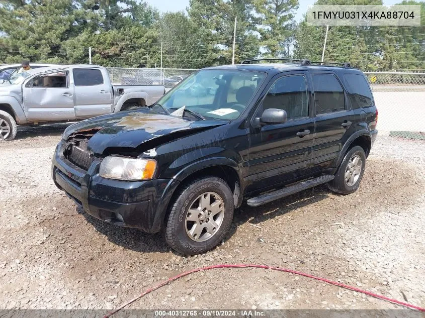 2004 Ford Escape Xlt VIN: 1FMYU031X4KA88704 Lot: 40312765