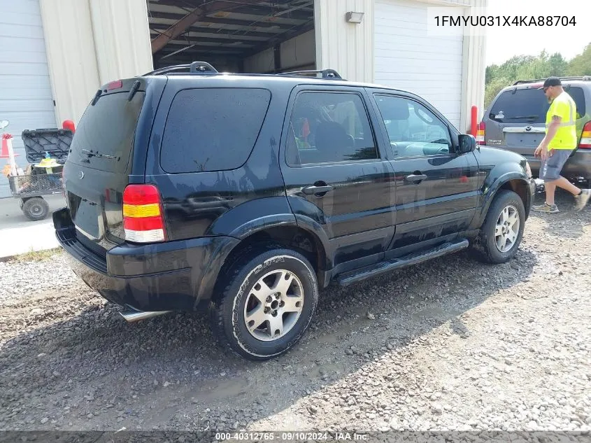 2004 Ford Escape Xlt VIN: 1FMYU031X4KA88704 Lot: 40312765