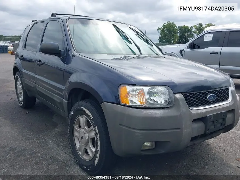 2004 Ford Escape Xlt VIN: 1FMYU93174DA20305 Lot: 40354351