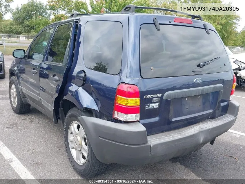 2004 Ford Escape Xlt VIN: 1FMYU93174DA20305 Lot: 40354351