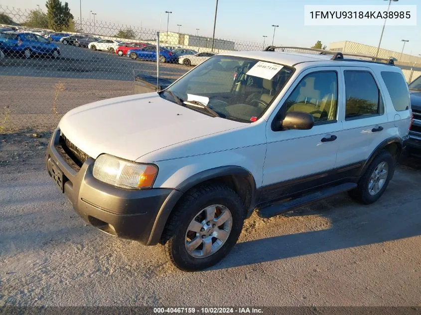 2004 Ford Escape Xlt VIN: 1FMYU93184KA38985 Lot: 40467159