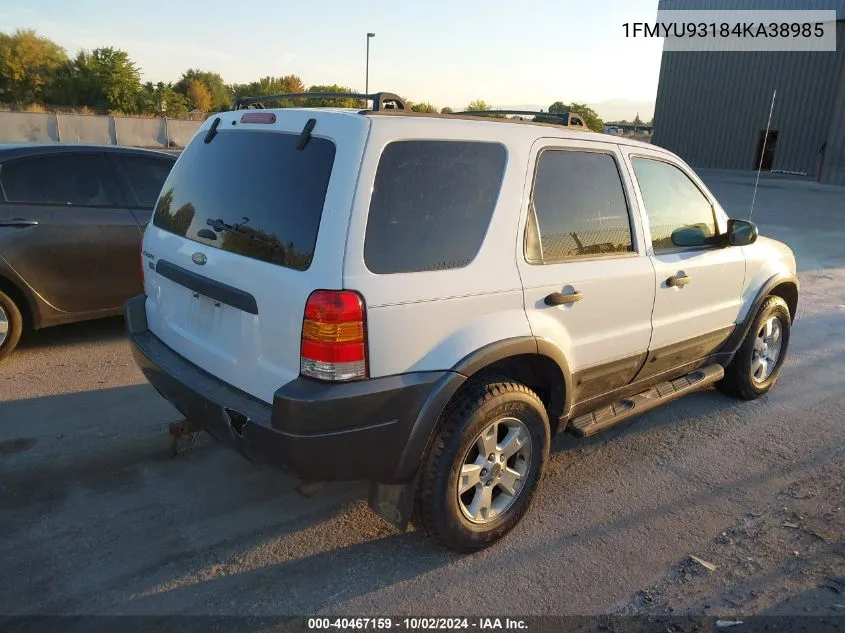 2004 Ford Escape Xlt VIN: 1FMYU93184KA38985 Lot: 40467159