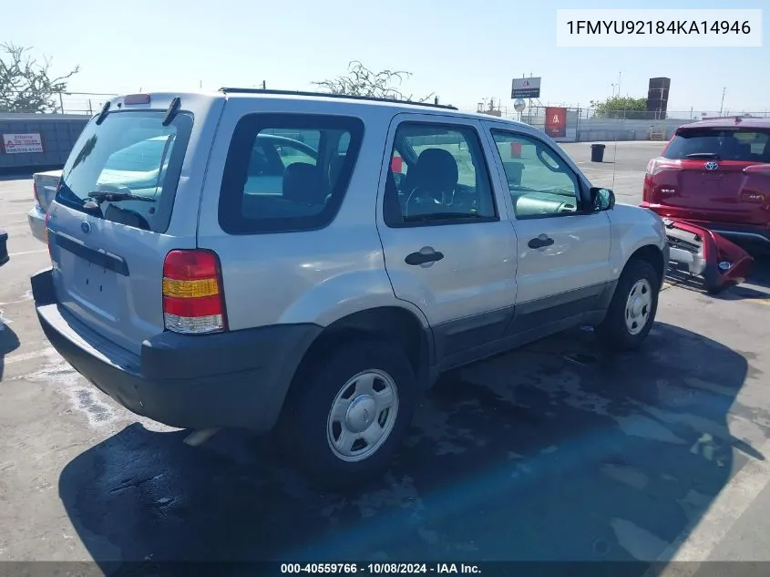 2004 Ford Escape Xls VIN: 1FMYU92184KA14946 Lot: 40559766