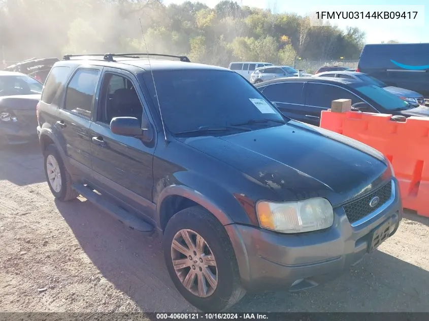 2004 Ford Escape Xlt VIN: 1FMYU03144KB09417 Lot: 40606121