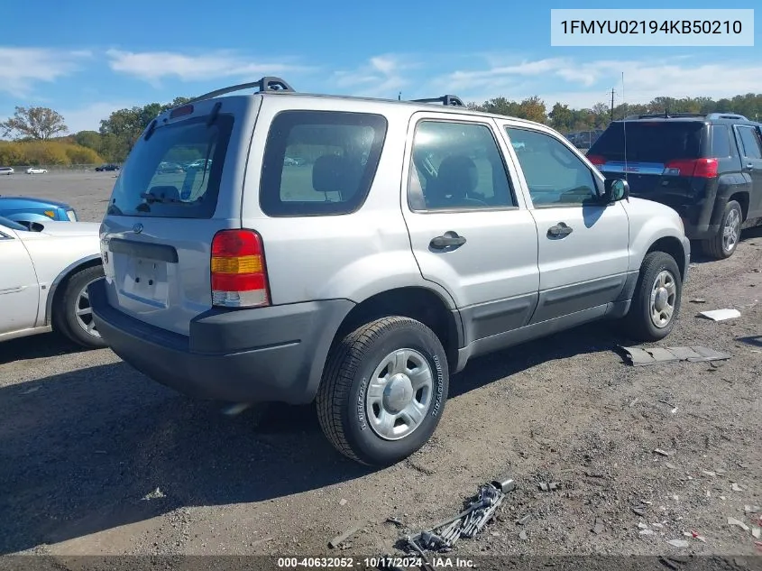 2004 Ford Escape Xls VIN: 1FMYU02194KB50210 Lot: 40632052