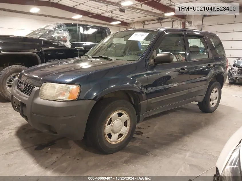 2004 Ford Escape Xls VIN: 1FMYU02104KB23400 Lot: 40669407