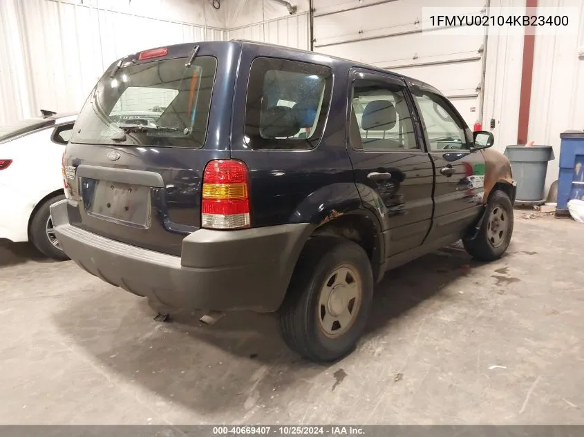 2004 Ford Escape Xls VIN: 1FMYU02104KB23400 Lot: 40669407