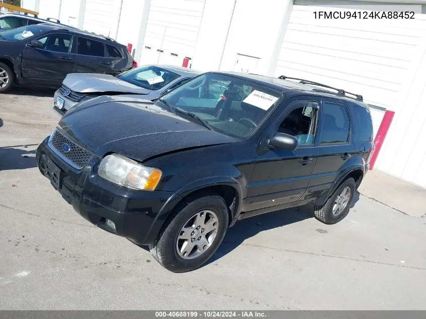 2004 Ford Escape Limited VIN: 1FMCU94124KA88452 Lot: 40688199