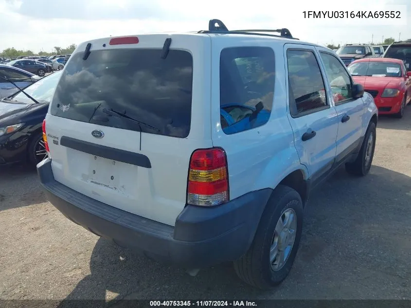 2004 Ford Escape Xlt VIN: 1FMYU03164KA69552 Lot: 40753345