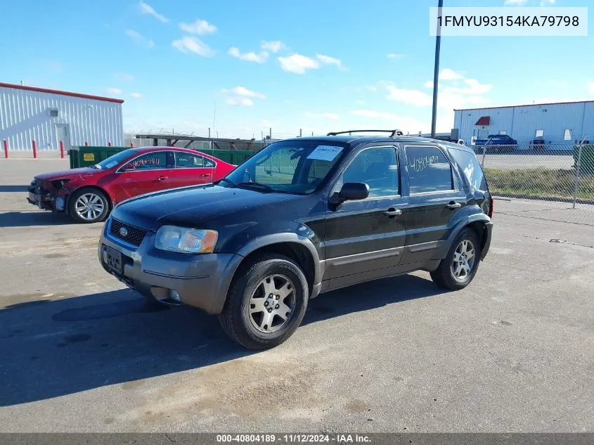 2004 Ford Escape Xlt VIN: 1FMYU93154KA79798 Lot: 40804189