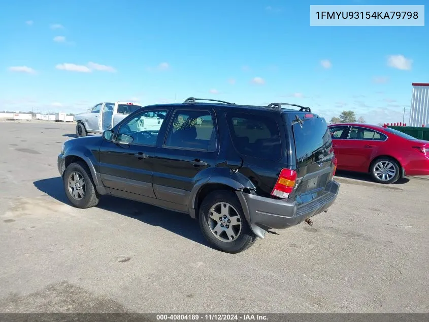 2004 Ford Escape Xlt VIN: 1FMYU93154KA79798 Lot: 40804189