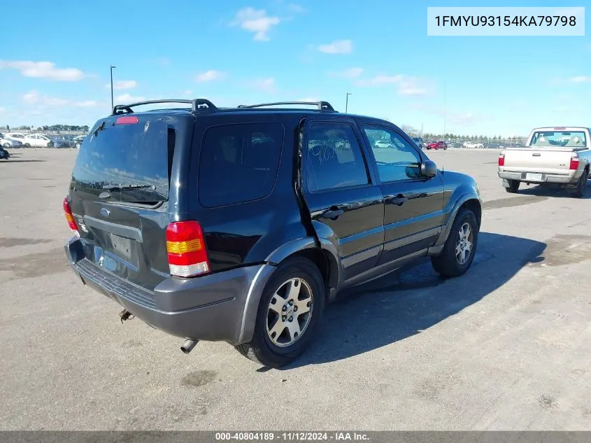 2004 Ford Escape Xlt VIN: 1FMYU93154KA79798 Lot: 40804189