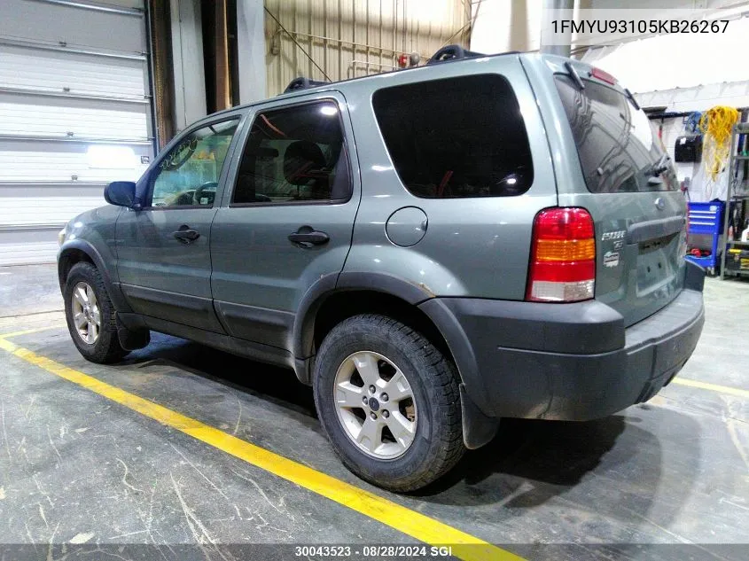 1FMYU93105KB26267 2005 Ford Escape Xlt