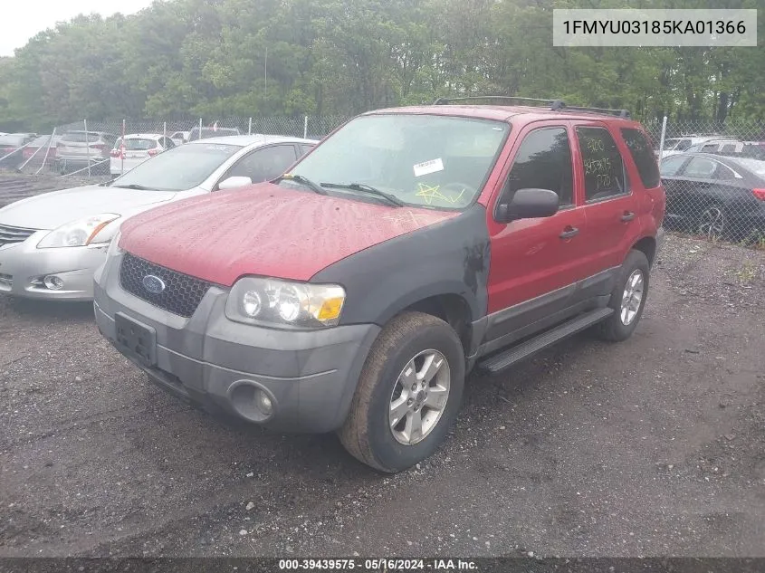 2005 Ford Escape Xlt VIN: 1FMYU03185KA01366 Lot: 39439575