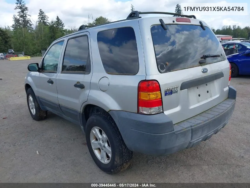 2005 Ford Escape Xlt VIN: 1FMYU931X5KA54784 Lot: 39445445