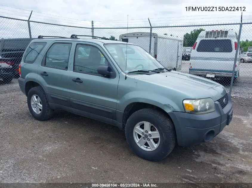 2005 Ford Escape Xls VIN: 1FMYU02Z15DA22412 Lot: 39456104