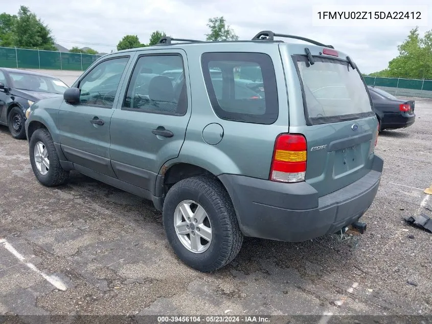 2005 Ford Escape Xls VIN: 1FMYU02Z15DA22412 Lot: 39456104