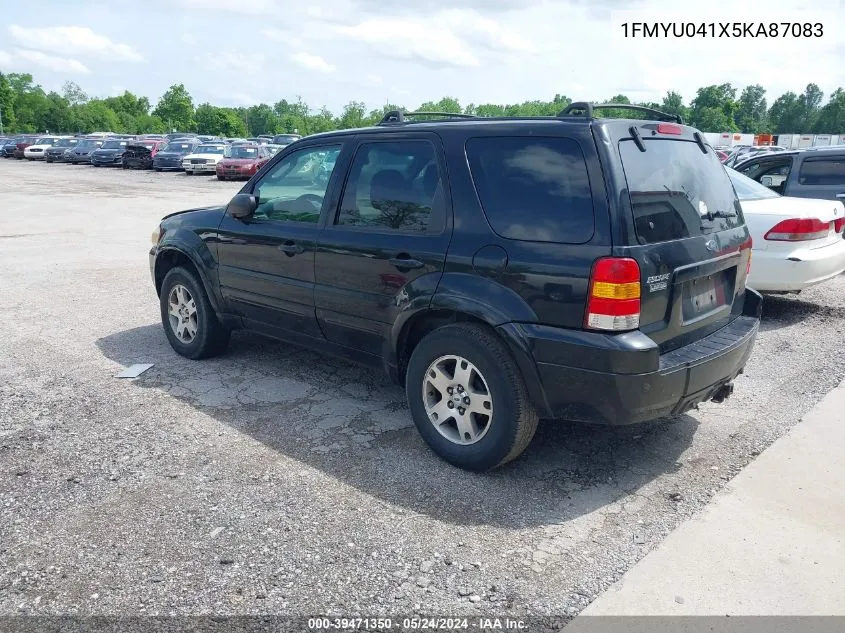 2005 Ford Escape Limited VIN: 1FMYU041X5KA87083 Lot: 39471350