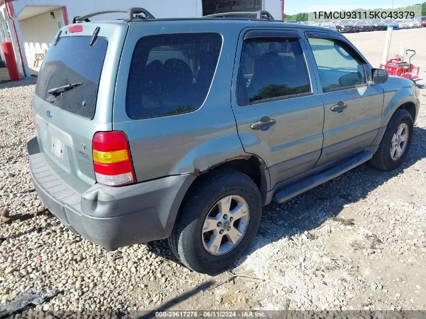 2005 Ford Escape Xlt VIN: 1FMCU93115KC43379 Lot: 39617276