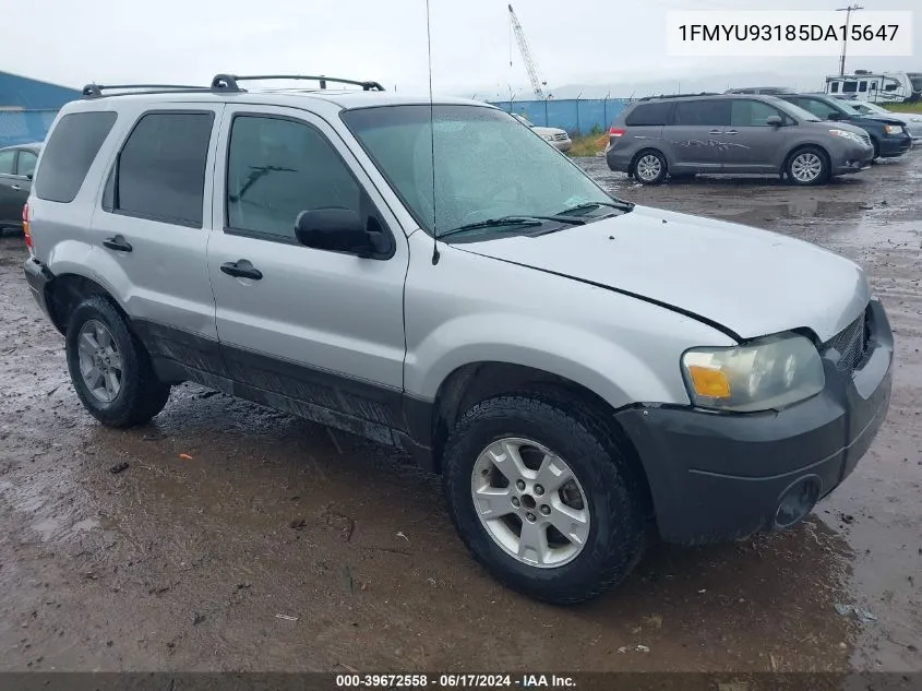 2005 Ford Escape Xlt VIN: 1FMYU93185DA15647 Lot: 39672558