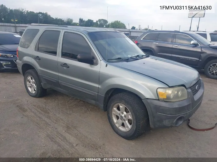 2005 Ford Escape Xlt VIN: 1FMYU03115KA41630 Lot: 39894429