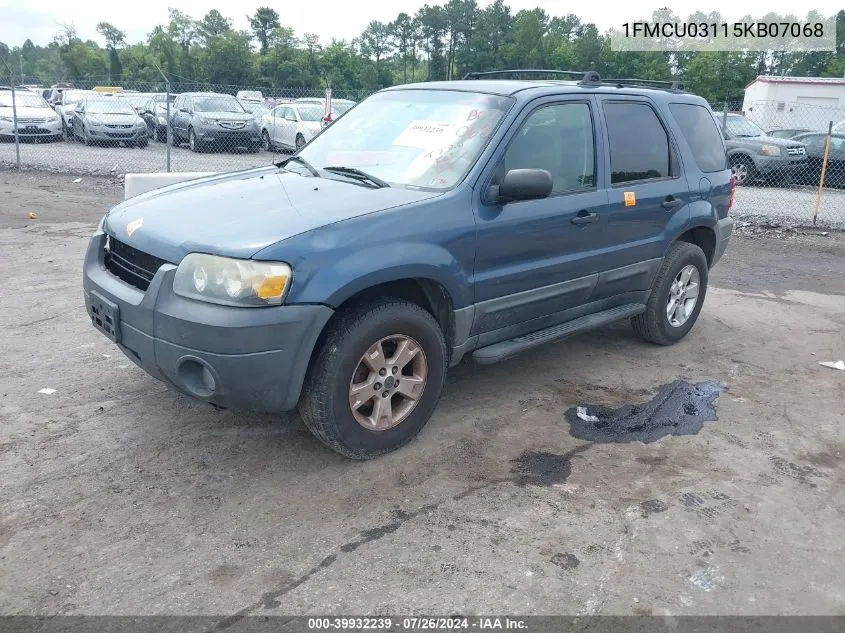 2005 Ford Escape Xlt VIN: 1FMCU03115KB07068 Lot: 39932239