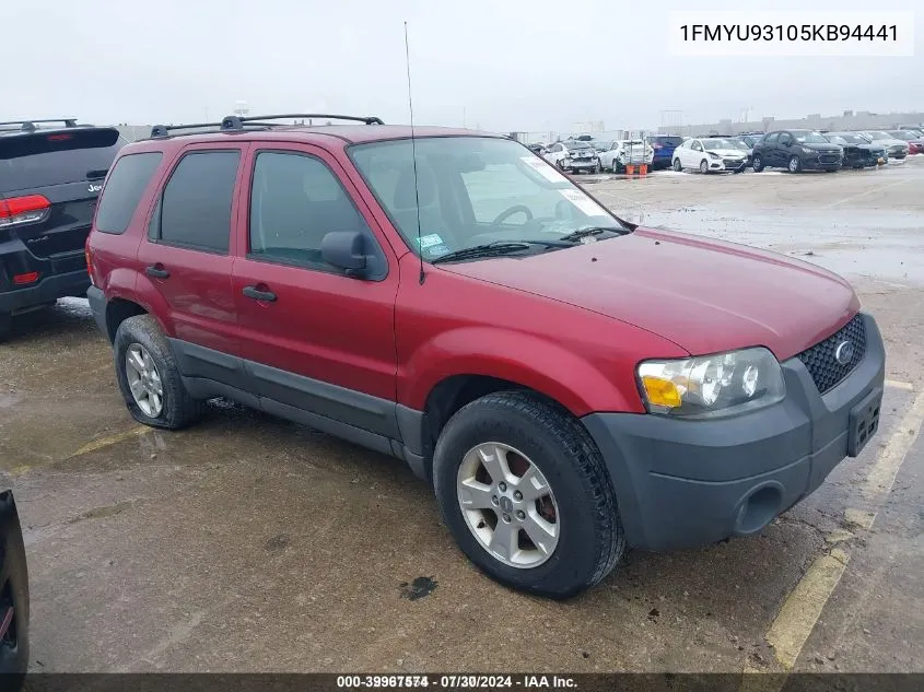 2005 Ford Escape Xlt VIN: 1FMYU93105KB94441 Lot: 39967574