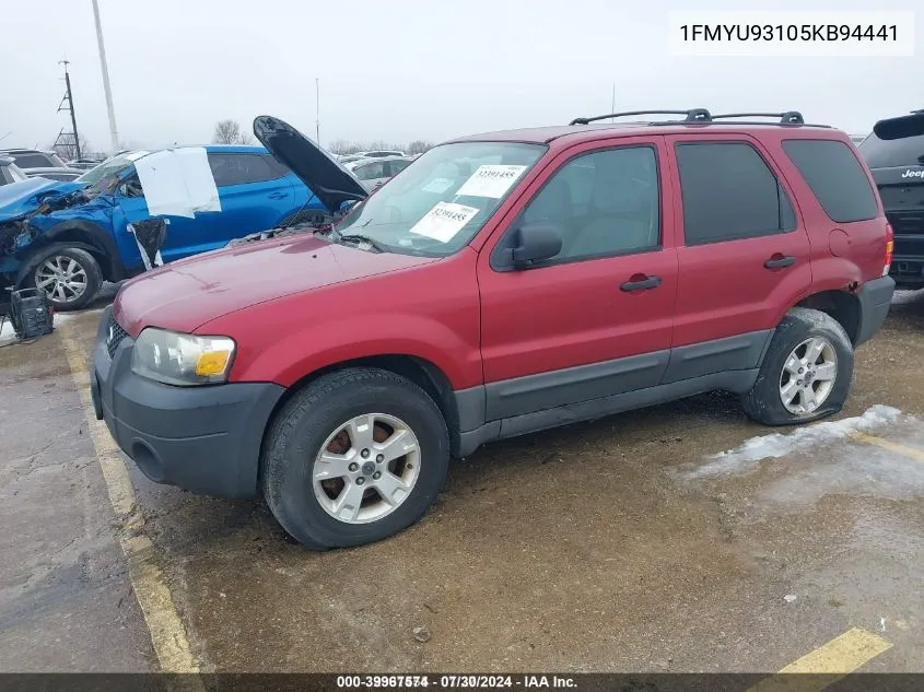 2005 Ford Escape Xlt VIN: 1FMYU93105KB94441 Lot: 39967574