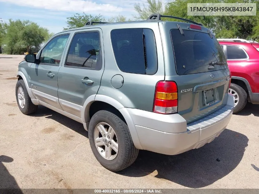 2005 Ford Escape Hybrid VIN: 1FMCU95H95KB43847 Lot: 40032165