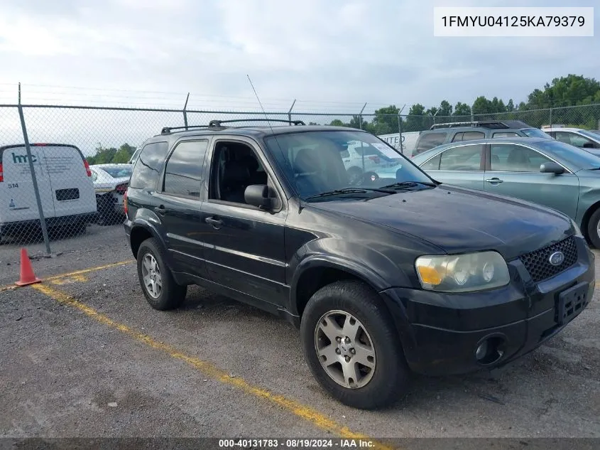 2005 Ford Escape Limited VIN: 1FMYU04125KA79379 Lot: 40131783