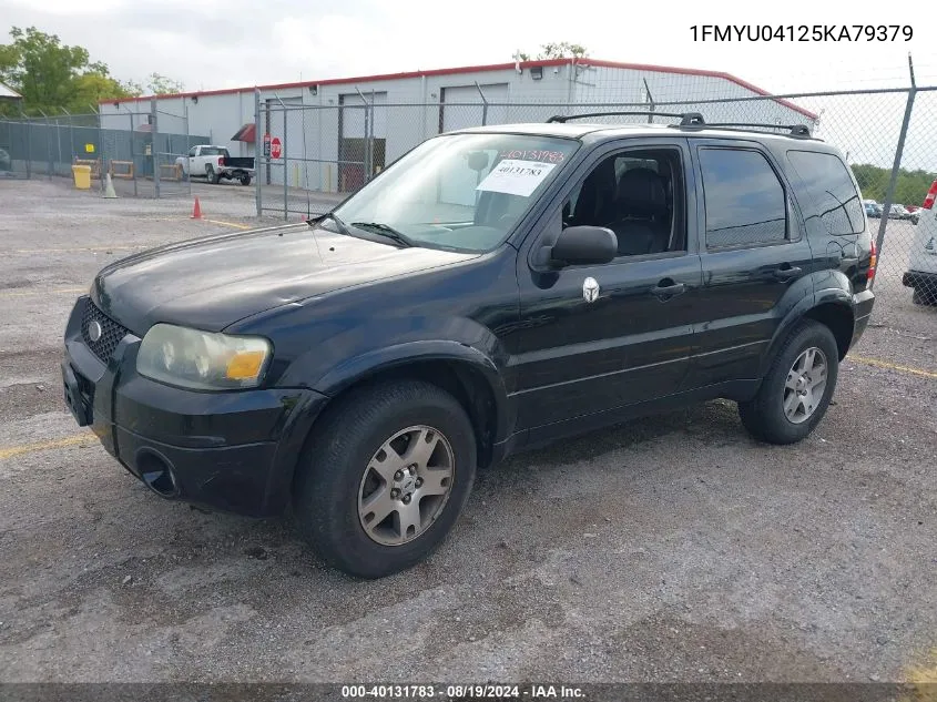 2005 Ford Escape Limited VIN: 1FMYU04125KA79379 Lot: 40131783