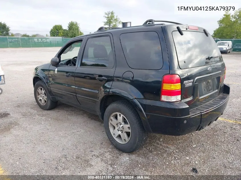 2005 Ford Escape Limited VIN: 1FMYU04125KA79379 Lot: 40131783