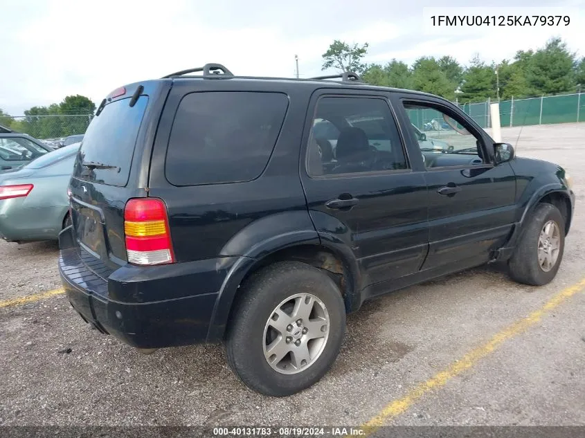 2005 Ford Escape Limited VIN: 1FMYU04125KA79379 Lot: 40131783