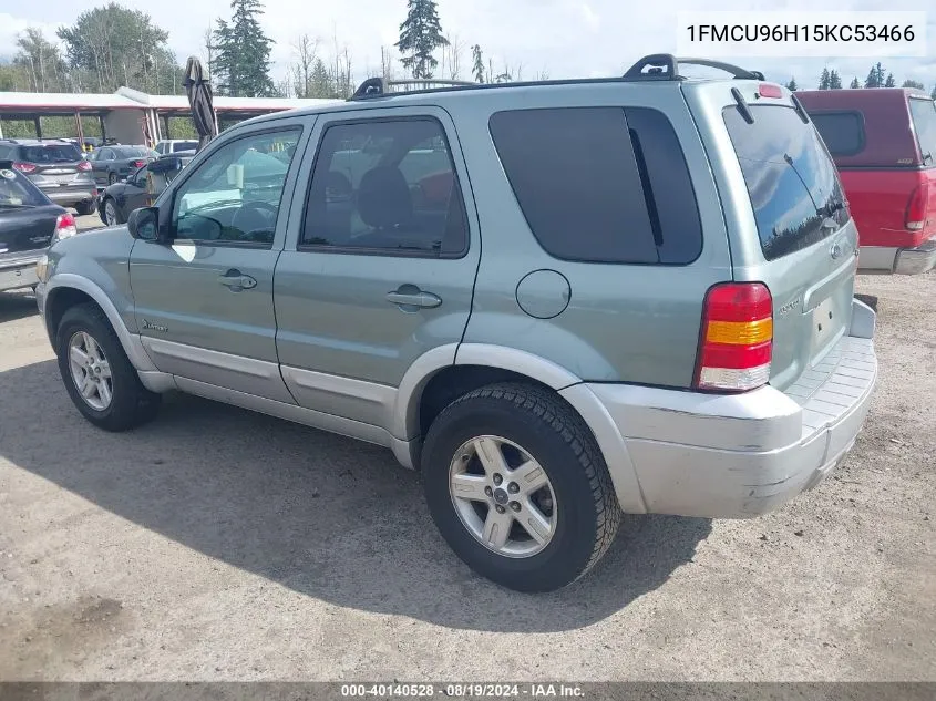 2005 Ford Escape Hybrid VIN: 1FMCU96H15KC53466 Lot: 40140528