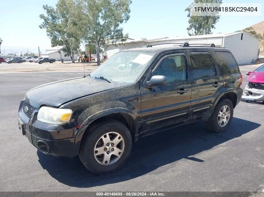 2005 Ford Escape Limited VIN: 1FMYU94185KC29404 Lot: 40148695