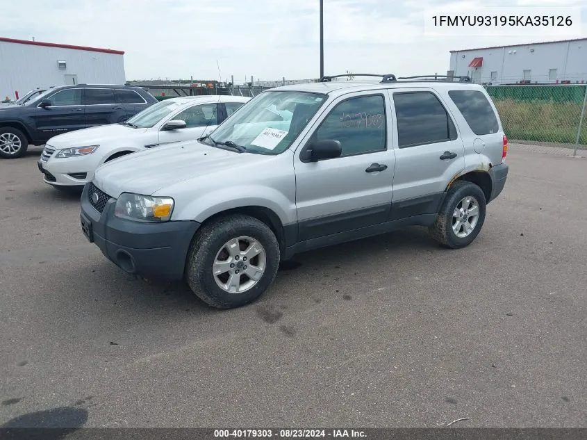 2005 Ford Escape Xlt VIN: 1FMYU93195KA35126 Lot: 40179303