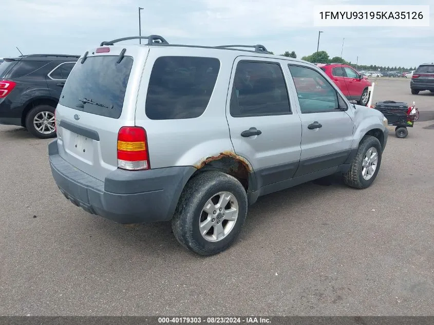 2005 Ford Escape Xlt VIN: 1FMYU93195KA35126 Lot: 40179303