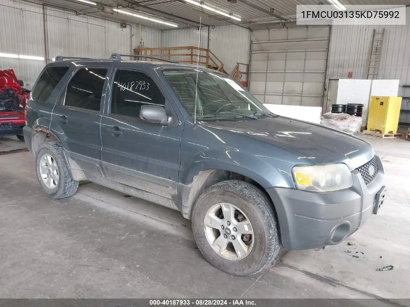 2005 Ford Escape Xlt VIN: 1FMCU03135KD75992 Lot: 40187933