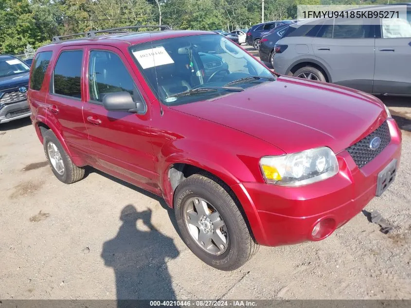 2005 Ford Escape Limited VIN: 1FMYU94185KB95271 Lot: 40210446