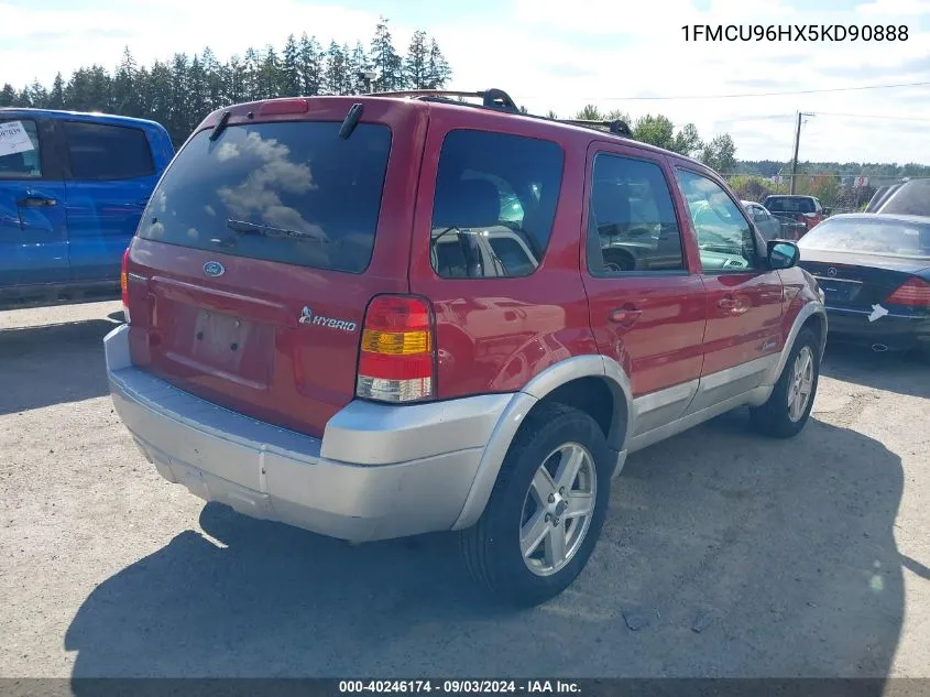 2005 Ford Escape Hybrid VIN: 1FMCU96HX5KD90888 Lot: 40246174