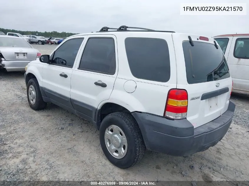 2005 Ford Escape Xls VIN: 1FMYU02Z95KA21570 Lot: 40276559