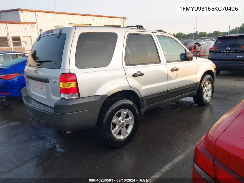 2005 Ford Escape Xlt VIN: 1FMYU93165KC70406 Lot: 40280581