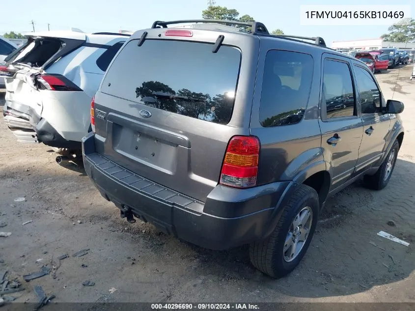 2005 Ford Escape Limited VIN: 1FMYU04165KB10469 Lot: 40296690