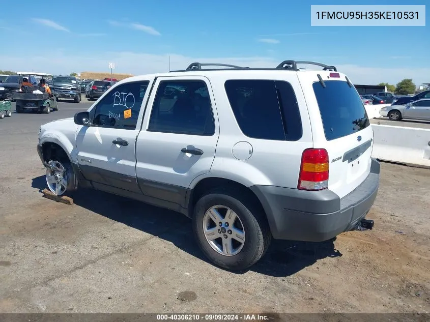 2005 Ford Escape Hybrid VIN: 1FMCU95H35KE10531 Lot: 40306210